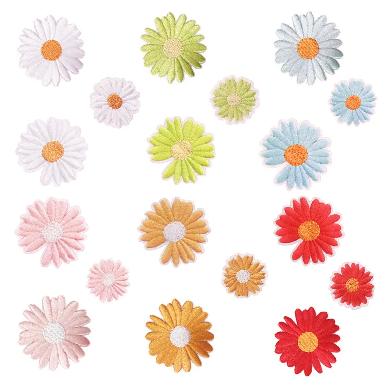 Маленькие патчи с вышивкой маргариток, наклейки, цветные значки с хризантемой, 3D цветок, детская одежда, логотип шляпы 
Маленькие патчи с вышивкой маргариток, наклейки, цветные значки с хризантемой, 3D цветок, детская одежда, логотип шляпы