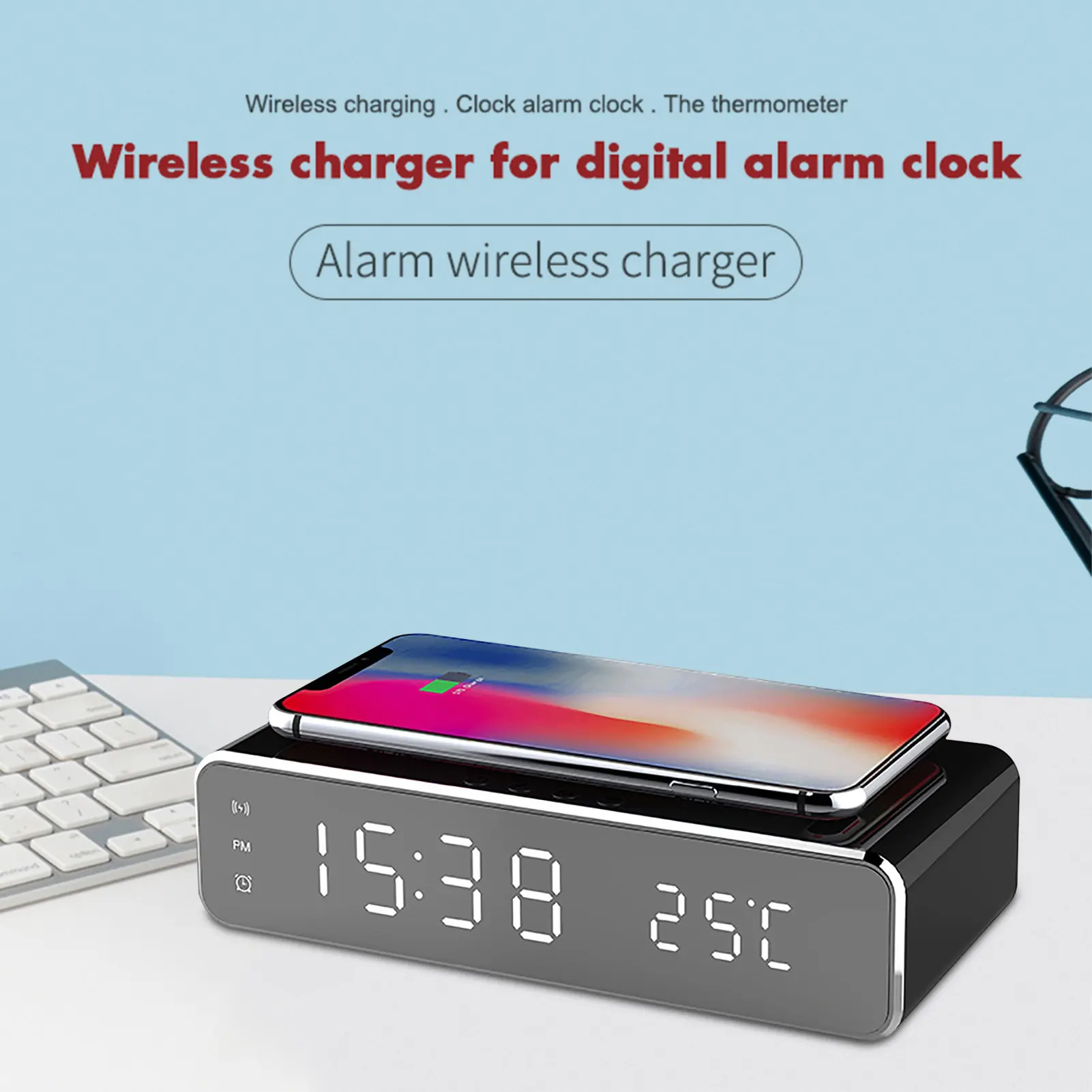 LED Smart Alarm Clock Time And Temperature Display Bedrooms Sleep Timer Alarm Clock Wireless Charging With Night Light5W For Qi
LED Smart Alarm Clock Time And Temperature Display Bedrooms Sleep Timer Alarm Clock Wireless Charging With Night Light5W For Qi