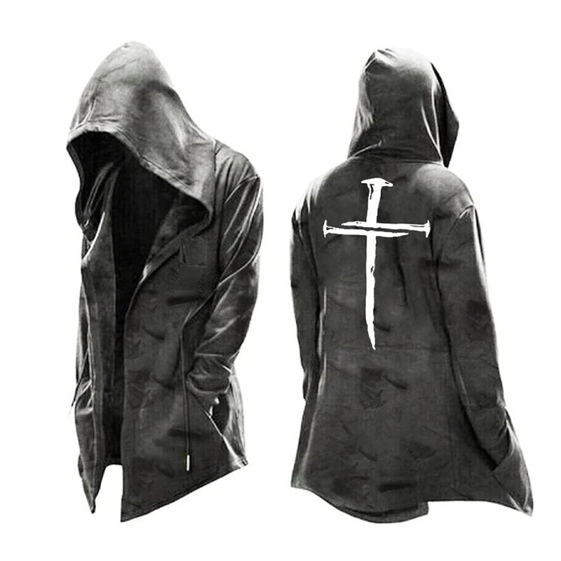 4XL Men Hoodies Cross Printed Devil Halloween Outwear Man Dress Up Jackets Retro Hooded Long Sleeve Coats Streetwear Tracksuits
4XL Men Hoodies Cross Printed Devil Halloween Outwear Man Dress Up Jackets Retro Hooded Long Sleeve Coats Streetwear Tracksuits