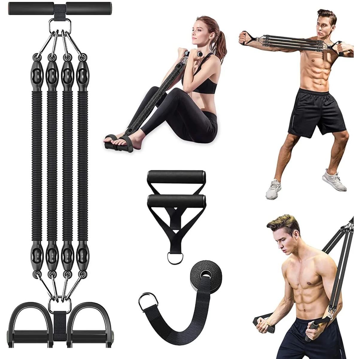 

Exercise Workout Bodybuilding Pedal Elastic Resistance Rope Gym With Set For Expander Sit-up Equipment Fitness Bands Handle Band
