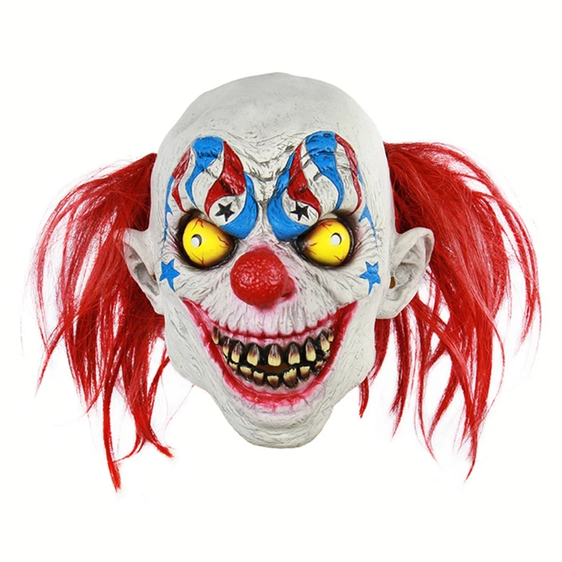 Halloween Circus Clown Horror Mask Festival Party Cosplay Full for Head Face Cover Haunted House Novelty Halloween
Halloween Circus Clown Horror Mask Festival Party Cosplay Full for Head Face Cover Haunted House Novelty Halloween