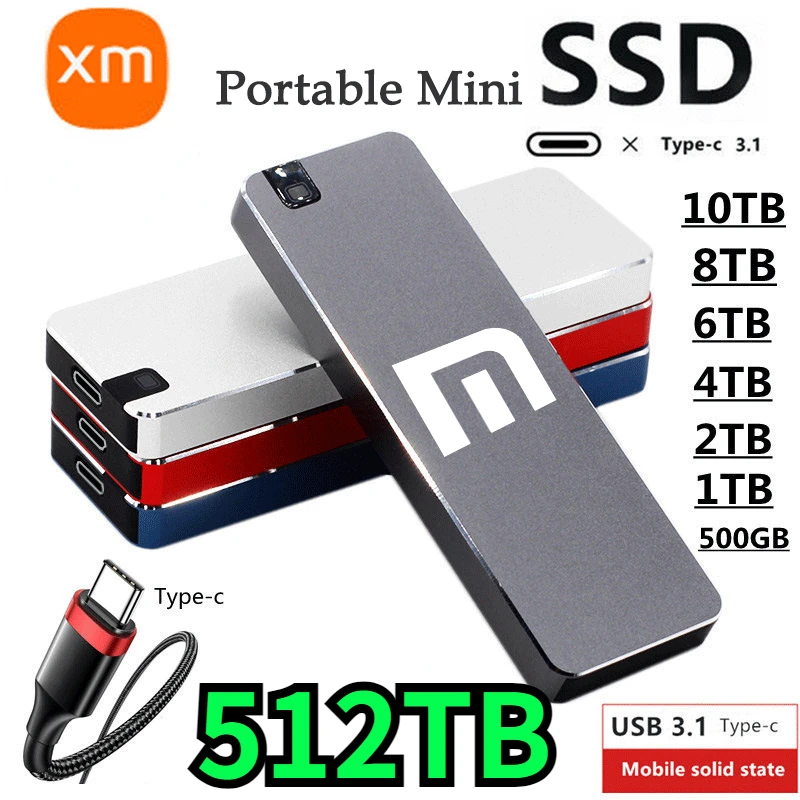 256TB 128TB External SSD 1TB Portable SSD USB TypeC USB 3.1 500GB 2TB 4TB 8TB Solid State Drive Mobile Hard Disks for Laptops PC
256TB 128TB External SSD 1TB Portable SSD USB TypeC USB 3.1 500GB 2TB 4TB 8TB Solid State Drive Mobile Hard Disks for Laptops PC