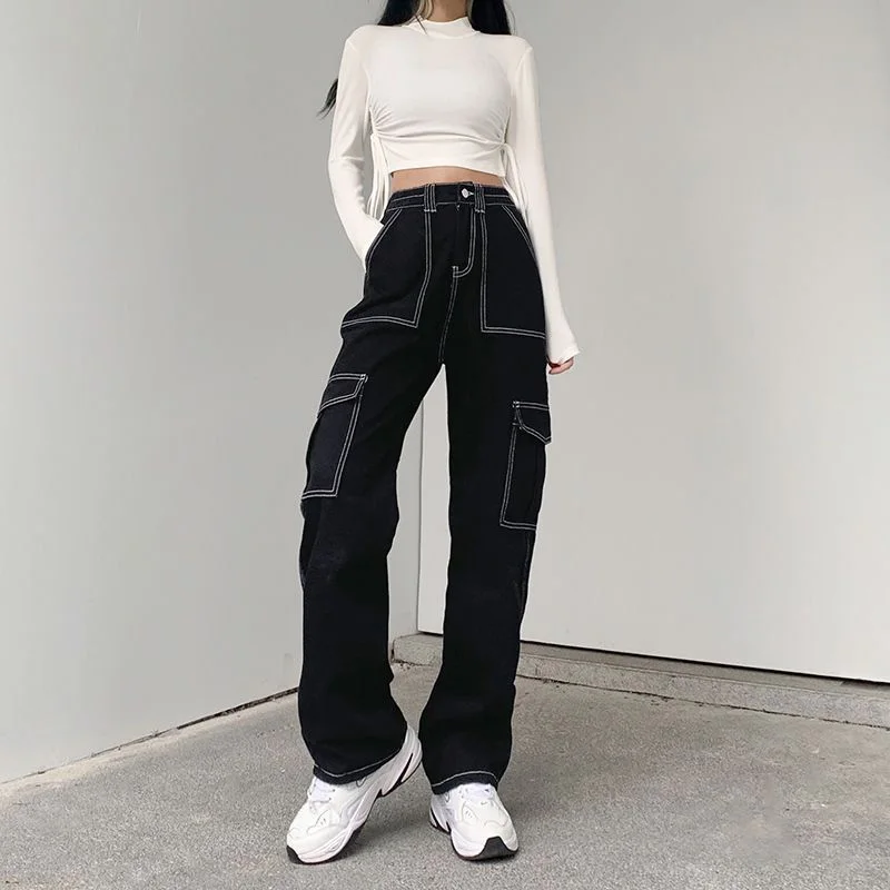 American Style Vintage Baggy Jeans Women Women's Wide Leg Multi-pocket Streetwear Trousers Basic Daily Denim Y2k Cargo Pants
American Style Vintage Baggy Jeans Women Women's Wide Leg Multi-pocket Streetwear Trousers Basic Daily Denim Y2k Cargo Pants