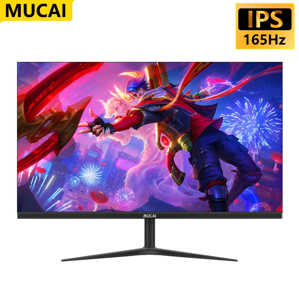 

Игровой монитор MUCAI диагональю 27 дюймов и частотой 144 Гц, ЖК-дисплей HD 165 Гц, IPS-экран для настольного ПК, плоская панель, Совместимость с HDMI и DP