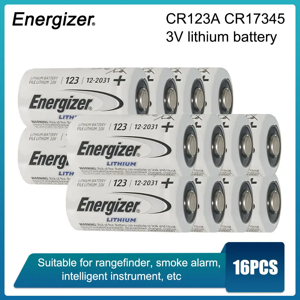 

16pc Energizer CR123 CR 123A CR17345 16340 cr123a 3v Non-rechargeable Lithium Batteries for Camera Gas meter primary dry battery