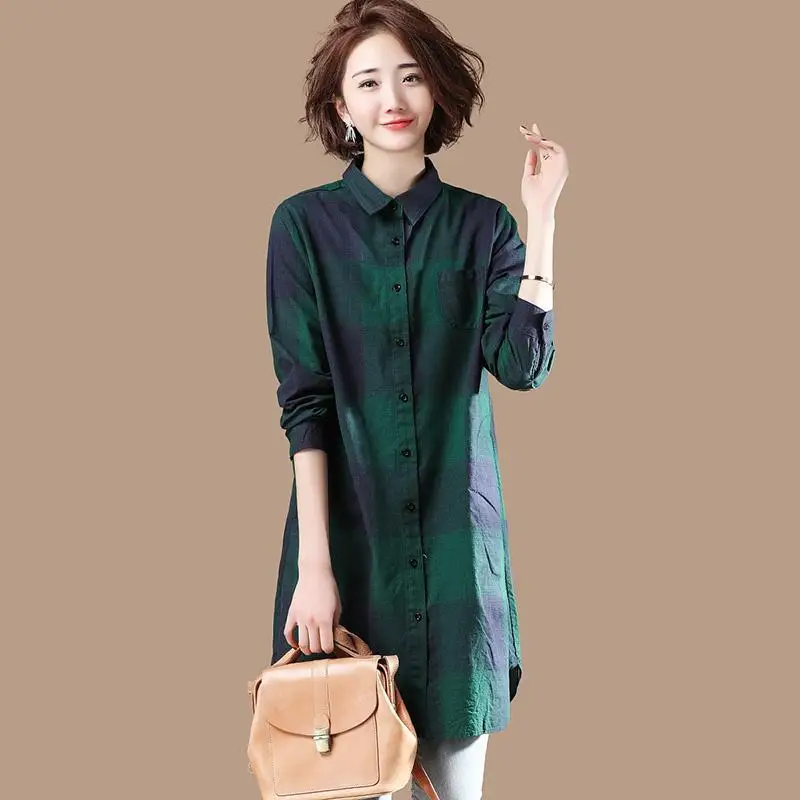 Women Shirt Plaid Blouse Female Korean Fashion Long Sleeves Shirt Tops Casual Outwear Vintage Spring Autumn Fashion K456
Women Shirt Plaid Blouse Female Korean Fashion Long Sleeves Shirt Tops Casual Outwear Vintage Spring Autumn Fashion K456