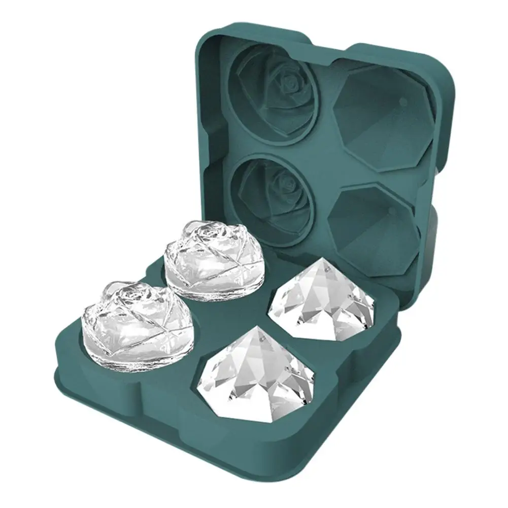 4-CavityIce Cream Maker Mould Fruit Cube Molds Silicone Ice Cube Tray Mold Diamond Shape Whiskey Ice Ball Mold Bar Accessiories
4-CavityIce Cream Maker Mould Fruit Cube Molds Silicone Ice Cube Tray Mold Diamond Shape Whiskey Ice Ball Mold Bar Accessiories