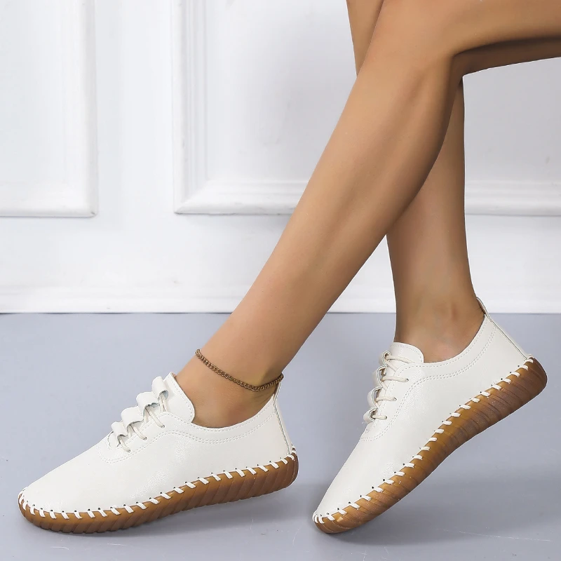 2021 New Blue Lace Up Loafers Women's Autumn Shoes Beige Flats Woman Ballet Shoes Ladies Soft Moccasins Female Driving Loafers
2021 New Blue Lace Up Loafers Women's Autumn Shoes Beige Flats Woman Ballet Shoes Ladies Soft Moccasins Female Driving Loafers