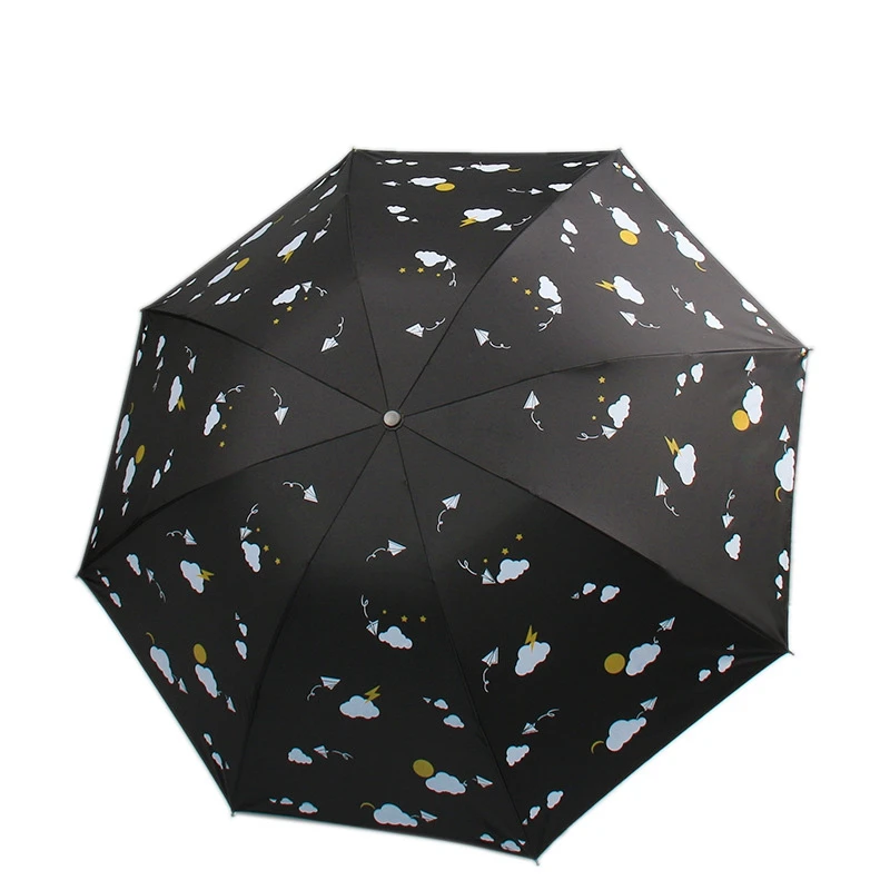 

Креативный складной зонтик из бумаги, самолета, Солнцезащитный зонт, солнечный зонт, черный пластиковый зонтик с защитой от ультрафиолета