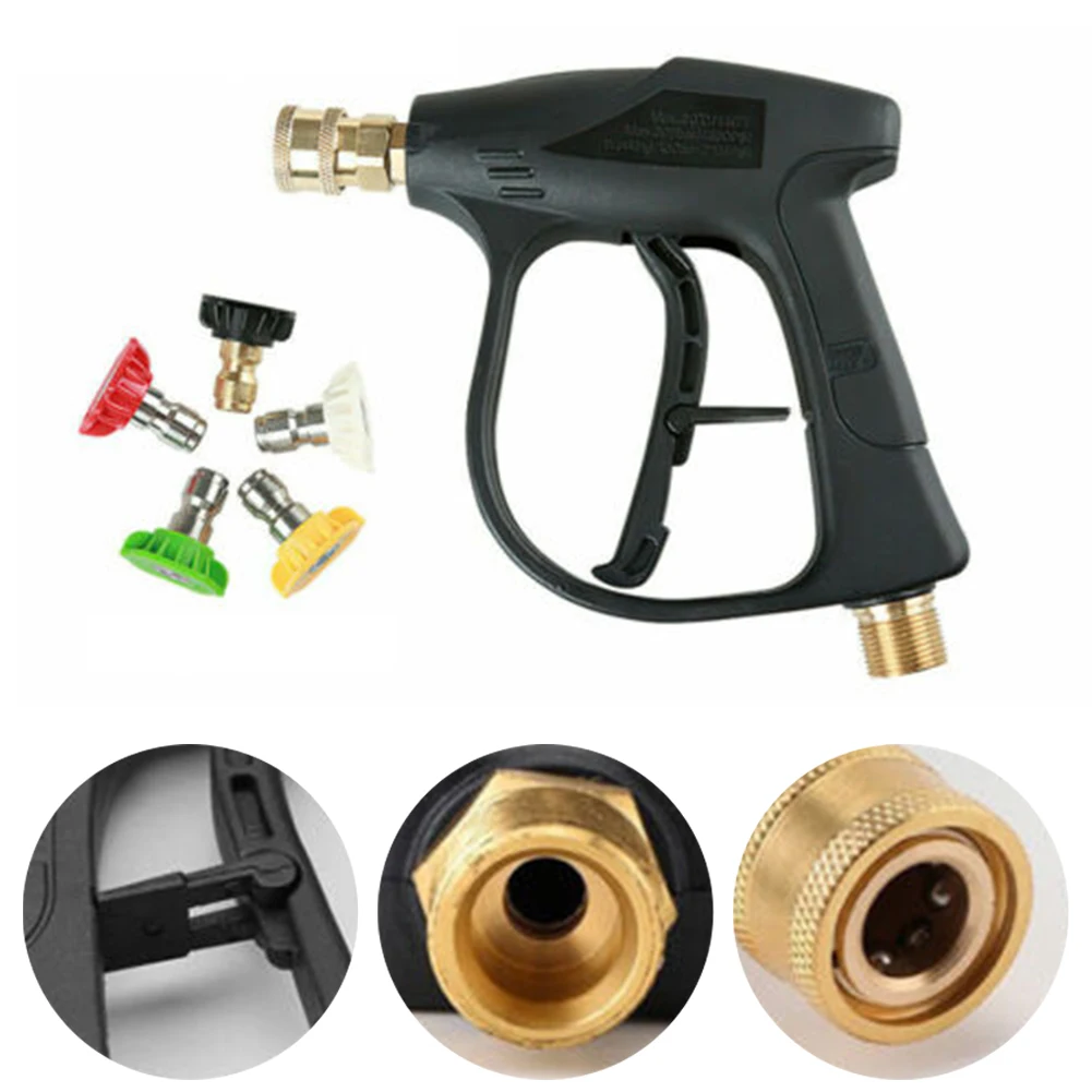 3000 PSI High Pressure Washer 14mm Gun Inner Connector With 5 Nozzles Copper Car Cleanning Wash Foam Spray Short Wand Lance
3000 PSI High Pressure Washer 14mm Gun Inner Connector With 5 Nozzles Copper Car Cleanning Wash Foam Spray Short Wand Lance
