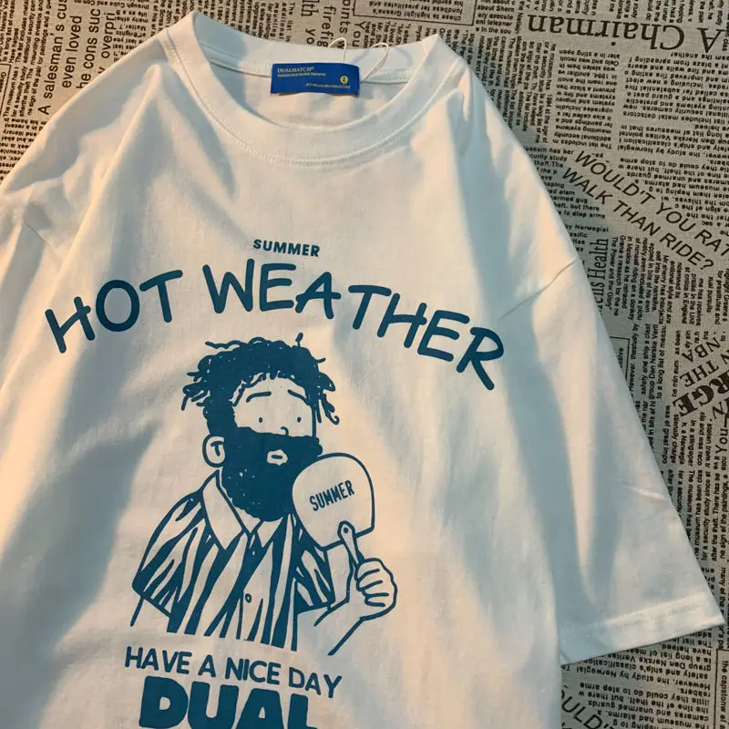 2022 Summer New Retro Short-sleeved T-shirt Men Loose Oversize Tops Cartoon Funny Cute Couple T-shirts Graphic Tees Men Clothes
2022 Summer New Retro Short-sleeved T-shirt Men Loose Oversize Tops Cartoon Funny Cute Couple T-shirts Graphic Tees Men Clothes
