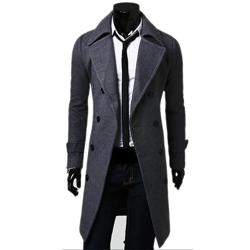 Simple Men's Long Trench Fashion Slim Solid Color Classic Double Row Button Trench High-quality Vintage Warm Windbreaker Male
Simple Men's Long Trench Fashion Slim Solid Color Classic Double Row Button Trench High-quality Vintage Warm Windbreaker Male