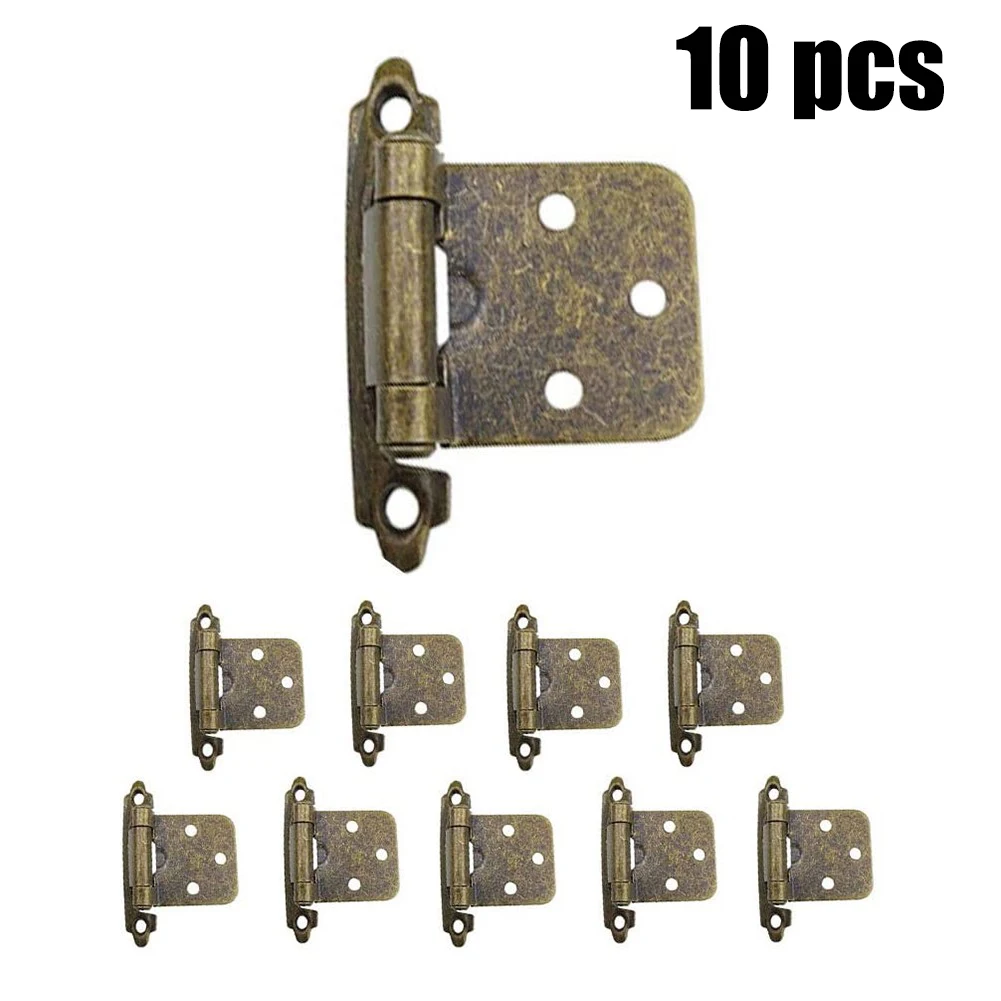 

10pcs Cold-rolled Steel Self Closing Overlay Flush Cabinet Hinge Heavy Duty Door Cupboard Hinges 7*4*3cm For Furniture Doors