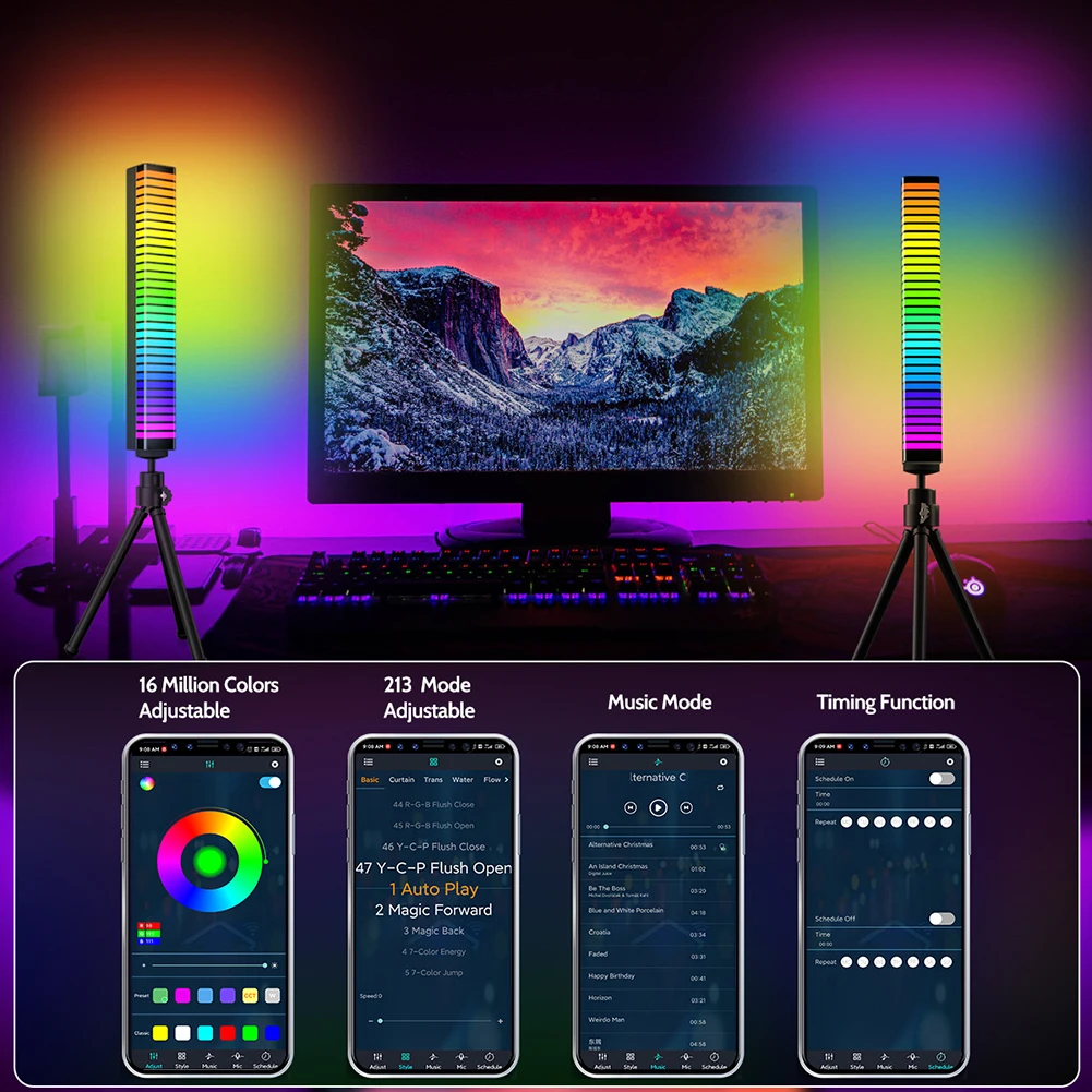 3D Rhythm Lamp Strip Bar LED Voice-Activated Music Ambient Pickup Light Bar Set Party Desktop Home Decoration Atmosphere Lamp
3D Rhythm Lamp Strip Bar LED Voice-Activated Music Ambient Pickup Light Bar Set Party Desktop Home Decoration Atmosphere Lamp