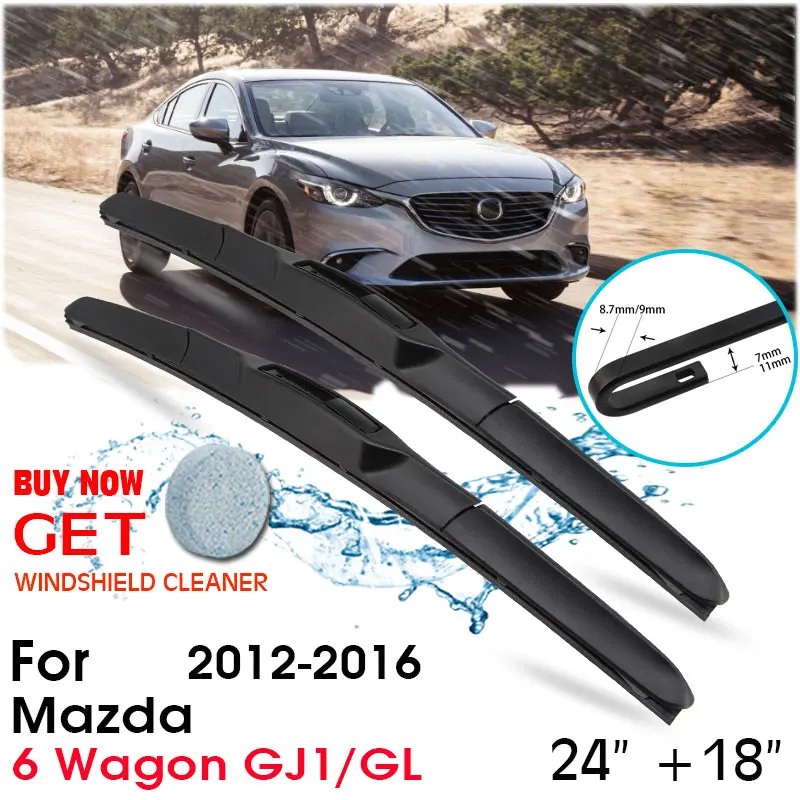 Car Wiper Blade Front Window Windshield Rubber Silicon Refill Wipers For Mazda 6 Wagon GJ1/GL 2012-2016 24"+18" Car Accessories
Car Wiper Blade Front Window Windshield Rubber Silicon Refill Wipers For Mazda 6 Wagon GJ1/GL 2012-2016 24"+18" Car Accessories