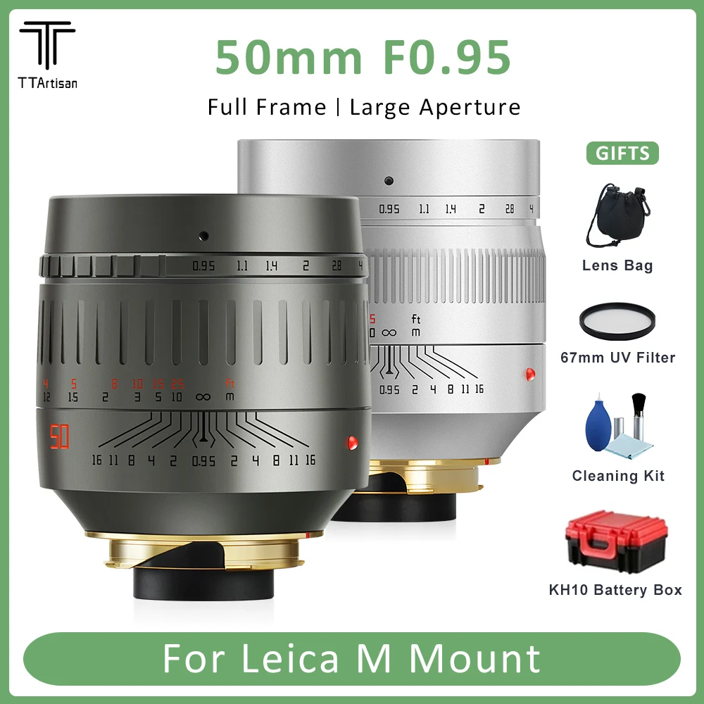 TTArtisan 50mm F0.95 Full Frame Lens for Leica M Mount Cameras Adapter With Hasselblad Sony E Nikon Z Canon R Fuji X GFX Leica L
TTArtisan 50mm F0.95 Full Frame Lens for Leica M Mount Cameras Adapter With Hasselblad Sony E Nikon Z Canon R Fuji X GFX Leica L