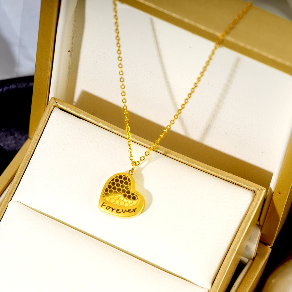 inserts Heart Pendant Gold Color Chain Necklace Stainless Steel Metal Exquisite Texture Charm Trendy Jewelry Women Waterproof
inserts Heart Pendant Gold Color Chain Necklace Stainless Steel Metal Exquisite Texture Charm Trendy Jewelry Women Waterproof