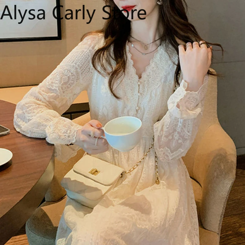 2022 Spring Lace Vintage Fairy Dress Women Elegant Flare Sleeve Korean Party Midi Dress Casual Office Lady Slim Y2k Kawaii Dress
2022 Spring Lace Vintage Fairy Dress Women Elegant Flare Sleeve Korean Party Midi Dress Casual Office Lady Slim Y2k Kawaii Dress