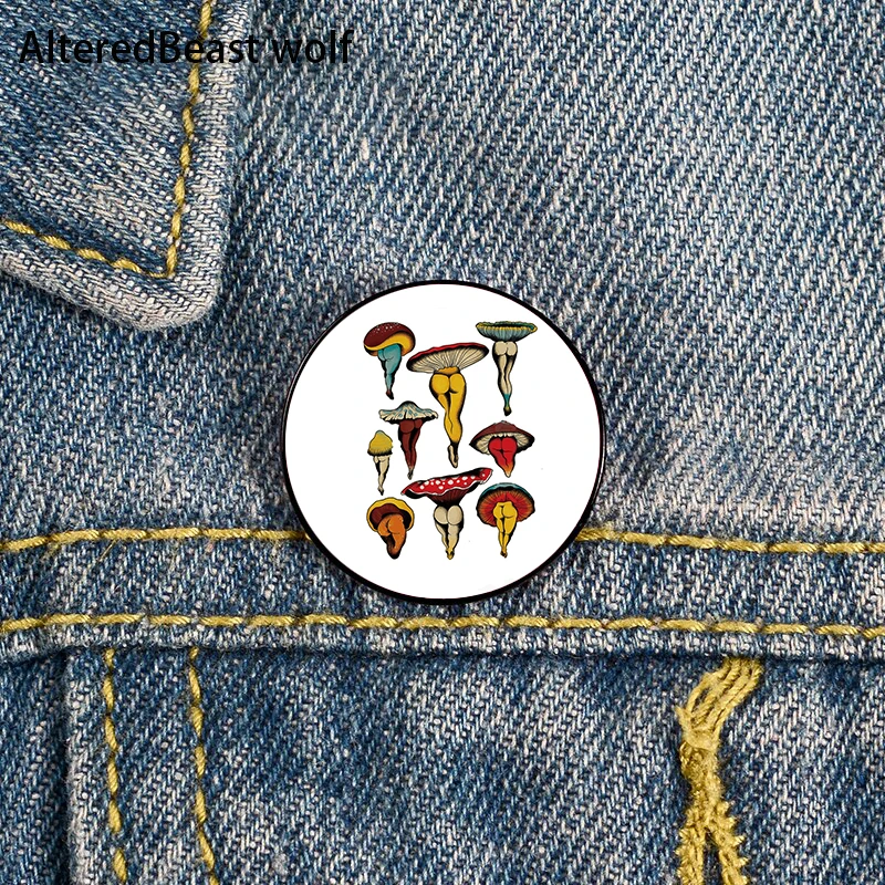 Sexy mushrooms tattoo flash Pin Custom Funny Brooches Shirt Lapel Bag Cute Badge Cartoon Jewelry Gift for Lover Girl Friends
Sexy mushrooms tattoo flash Pin Custom Funny Brooches Shirt Lapel Bag Cute Badge Cartoon Jewelry Gift for Lover Girl Friends