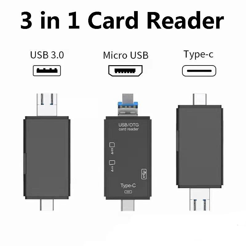 Фото 3 в 1 кардридер SD USB C Тип флэш-накопитель 2 0 TF/Mirco смарт-кардридер адаптер |