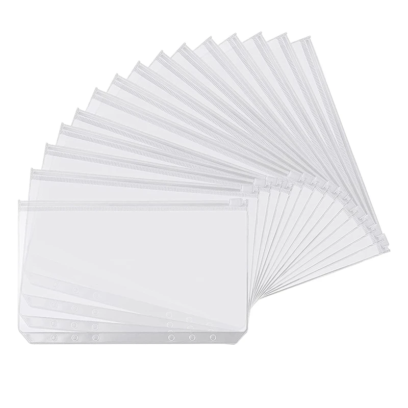30 Pcs A6 Zipper Punched Binder Pockets 6 Holes Ring Binders Document Organizer Bill Folder, Colored Storage Bags
30 Pcs A6 Zipper Punched Binder Pockets 6 Holes Ring Binders Document Organizer Bill Folder, Colored Storage Bags