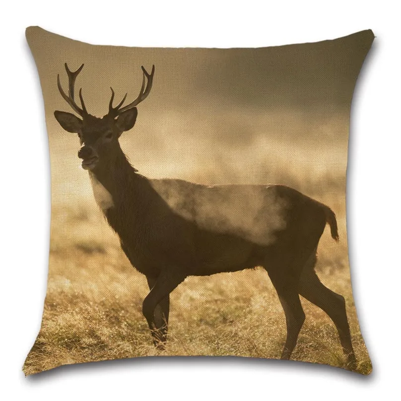 

Elk Animal Moose Print Cushion Cover Decorative for Home Sofa Chair Car Seat Friend Kids Bedroom Gift Pillowcase Throw