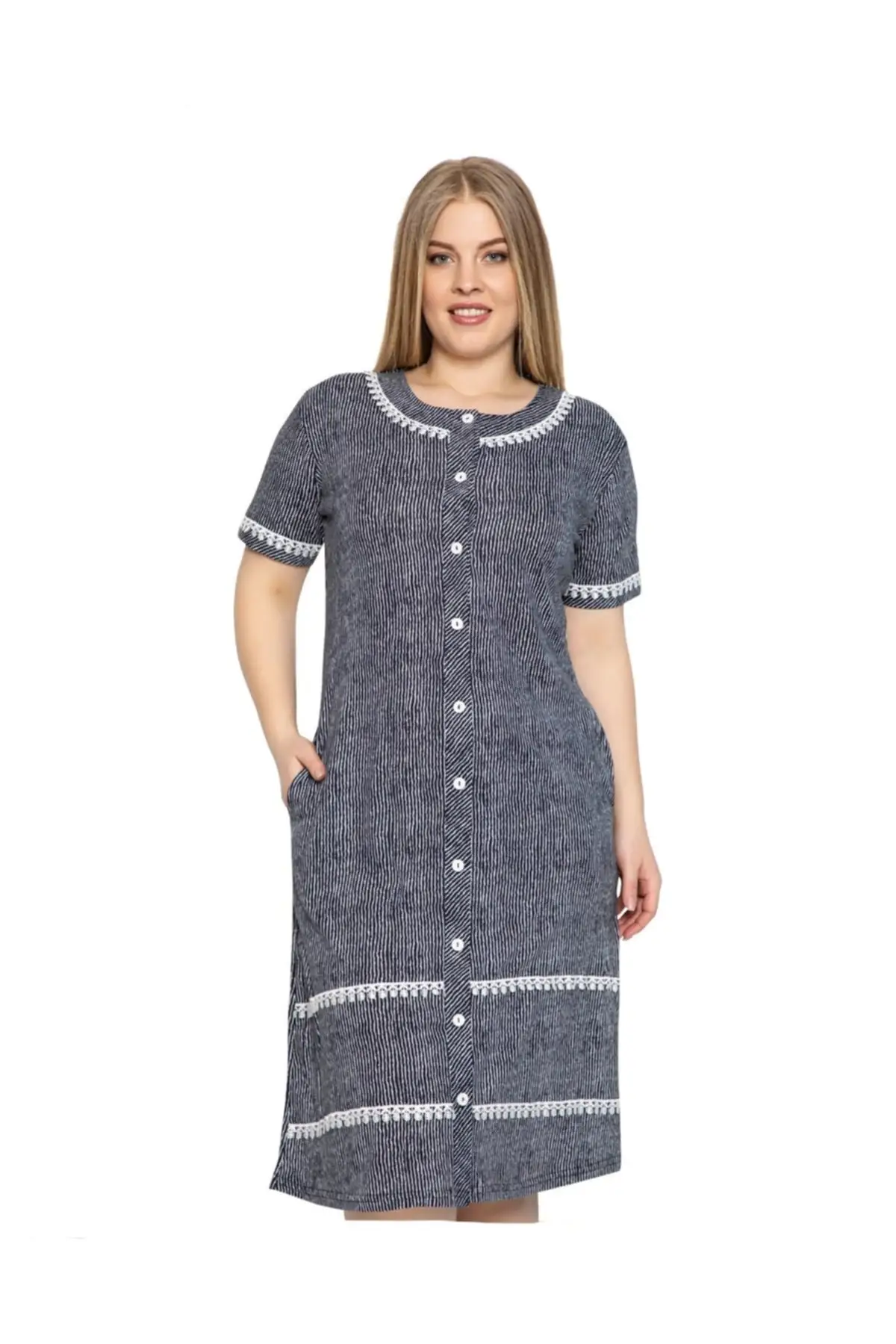 Dressing Gown Button Detailed Striped Fashion Robe Robe Robe Sexy Peignoir Kimono Bride Sleepwear Night Gown
Dressing Gown Button Detailed Striped Fashion Robe Robe Robe Sexy Peignoir Kimono Bride Sleepwear Night Gown