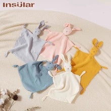 Muslin Baby Comfort Towel Cotton Comforter Blanket Soft Newborn Sleeping Dolls Kids Fashion Sleep Toy Soothe Appease Towel Bibs
