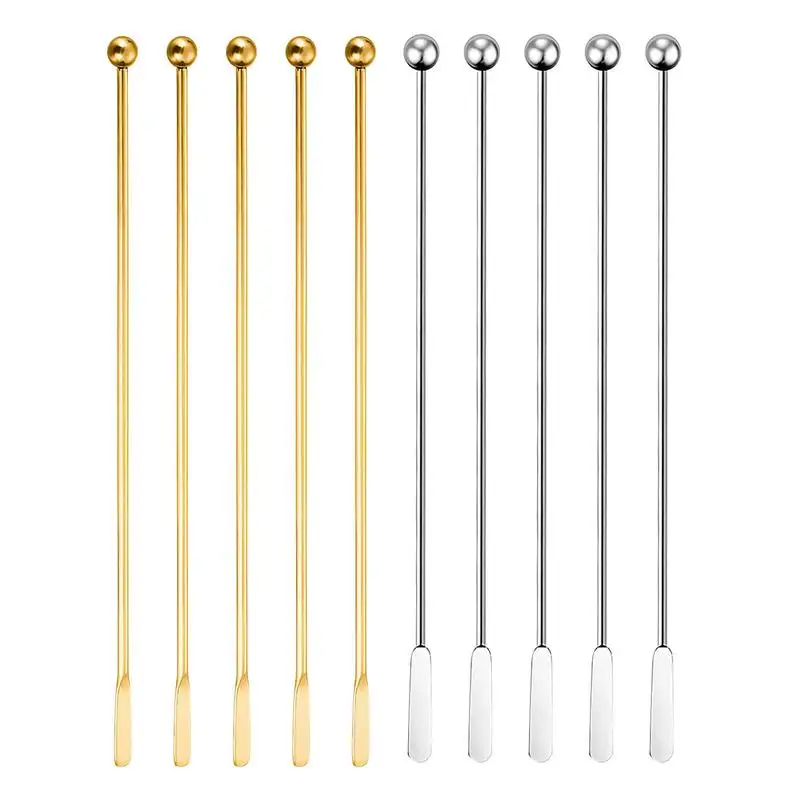 

Stainless Steel Cocktail Stick Reusable Drink Picks Toothpicks Drink Stirring Tool For Drinks Milk Whiskey Cocktails Juice