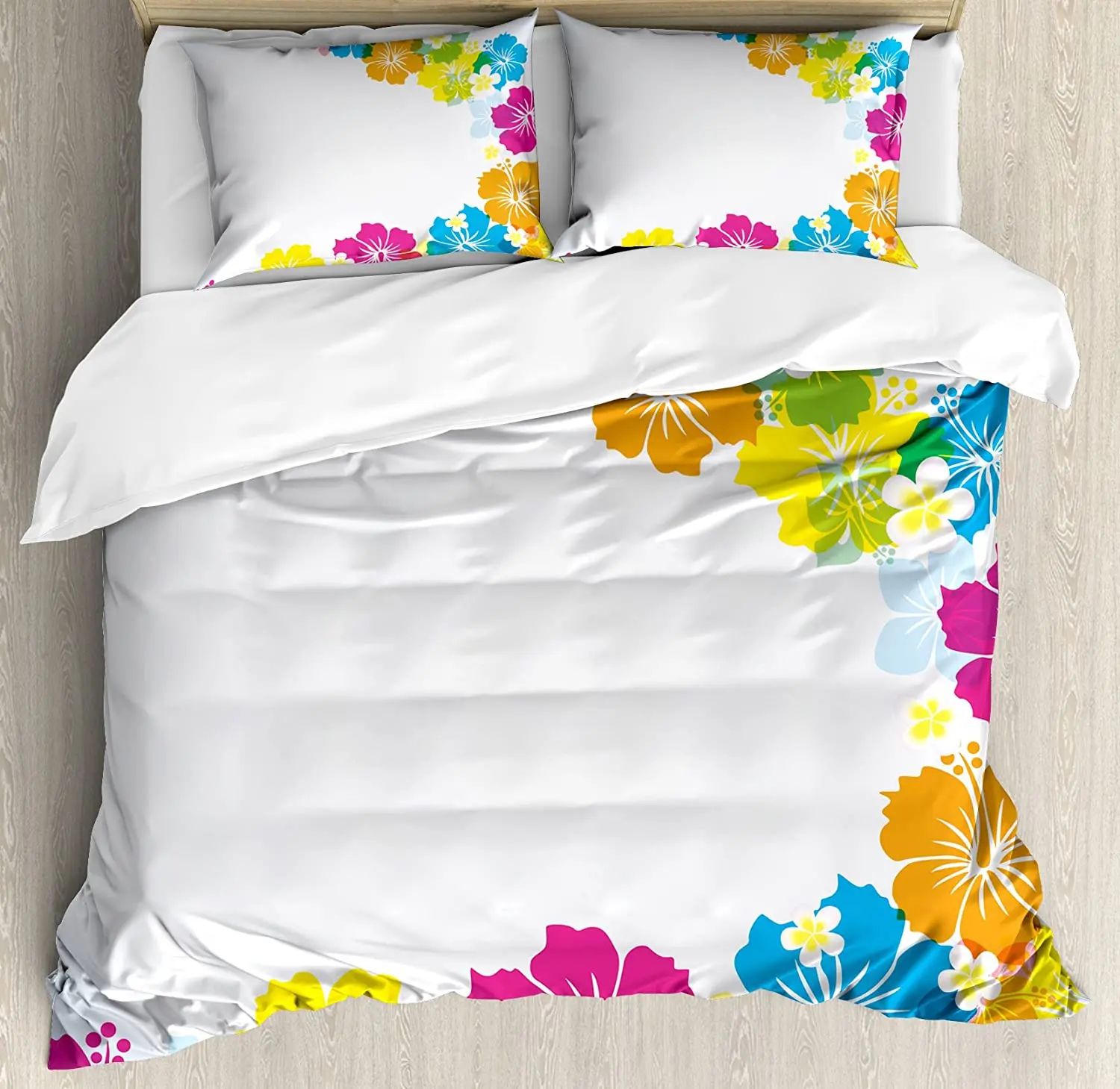 Luau Bedding Set For Bedroom Bed Home Vibrant Colorful Border Design with Blossoming Hibis Duvet Cover Quilt Cover Pillowcase
Luau Bedding Set For Bedroom Bed Home Vibrant Colorful Border Design with Blossoming Hibis Duvet Cover Quilt Cover Pillowcase