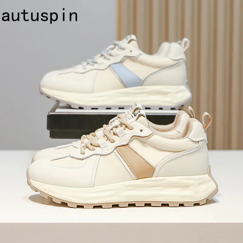 Autuspin 4cm Casual Women Sneakers Retro Lace-Up Genuine Leather Female Vulcanized Shoes Student Spring Summer 2023 New Arrival
Autuspin 4cm Casual Women Sneakers Retro Lace-Up Genuine Leather Female Vulcanized Shoes Student Spring Summer 2023 New Arrival