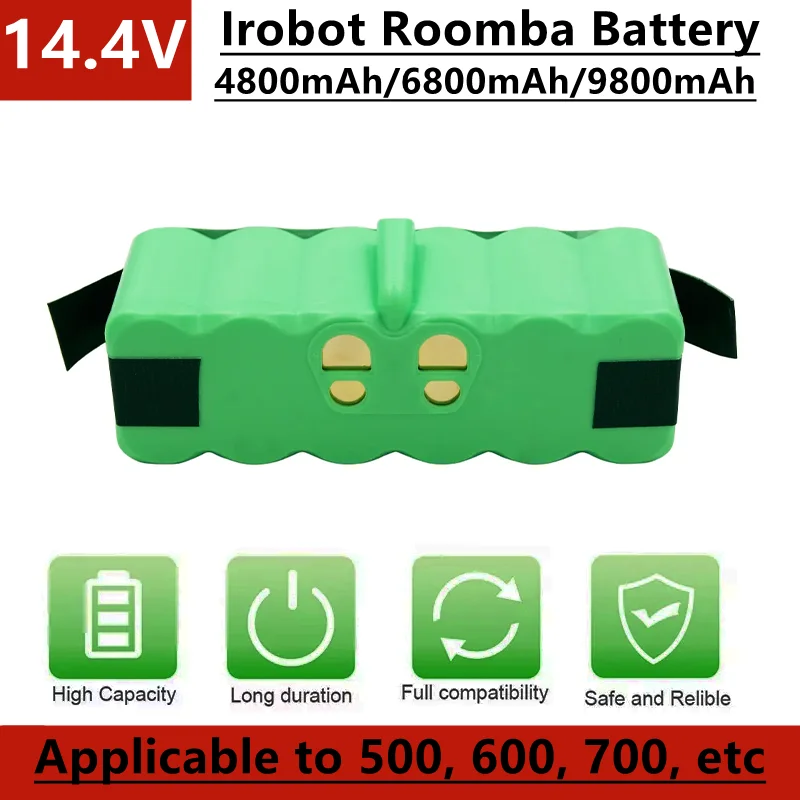 Battery replacement of 14.4V sweeper, lithium ion, 4800mAh~9800mA, for iRobot Roomba sweeper 600, 630, 770, 800 and other models
Battery replacement of 14.4V sweeper, lithium ion, 4800mAh~9800mA, for iRobot Roomba sweeper 600, 630, 770, 800 and other models
