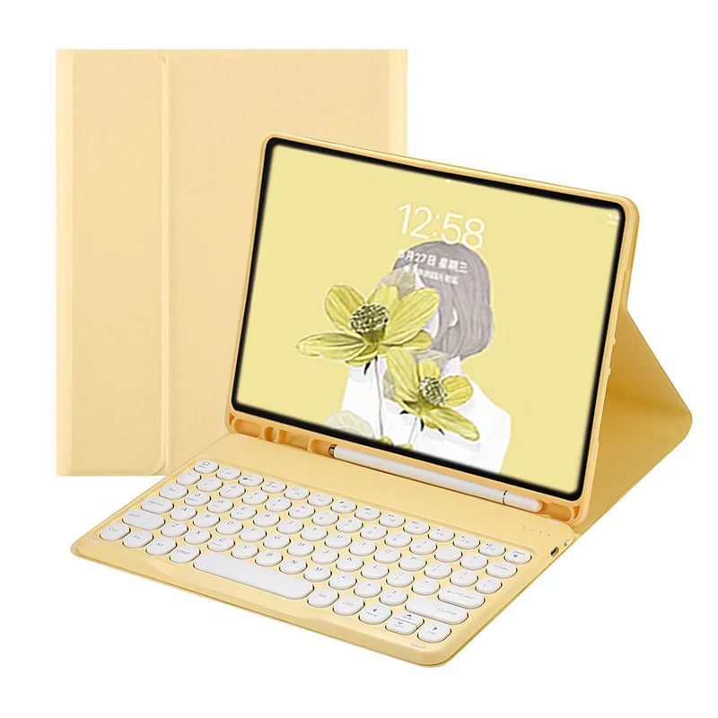 Cute Round Keys Keyboard Case for iPad air4 10.9inch Detachable Magnets BT Keyboard Case with Pencil Holder
Cute Round Keys Keyboard Case for iPad air4 10.9inch Detachable Magnets BT Keyboard Case with Pencil Holder