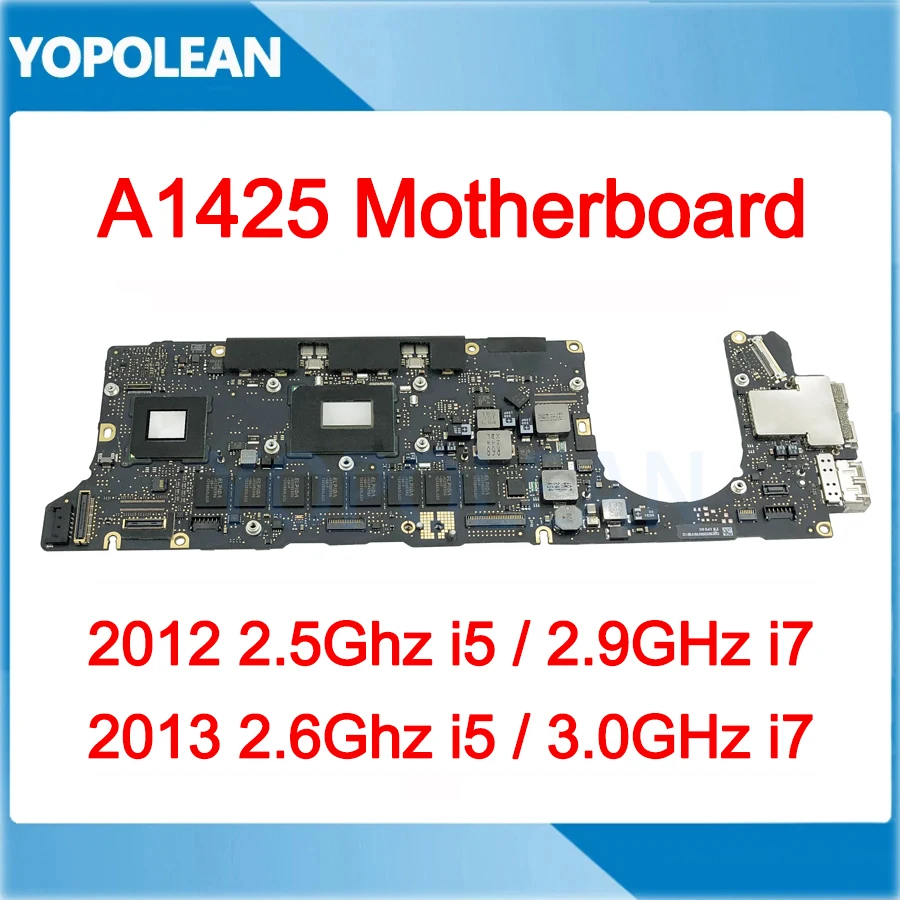 Tested A1425 Motherboard For MacBook Pro Retina 13" A1425 Logic Board 2.5GHz i5 8GB 820-3462-A Late 2012 Early 2013
Tested A1425 Motherboard For MacBook Pro Retina 13" A1425 Logic Board 2.5GHz i5 8GB 820-3462-A Late 2012 Early 2013