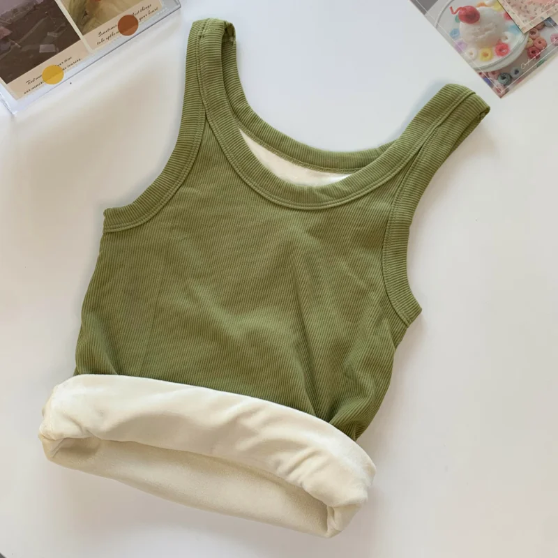 Winter Thickened Plush Camisole Women Warm Suspender Vest Basic Slim Sleeveless Short Bottom Shirt Fashion Fleece Tank Tops
Winter Thickened Plush Camisole Women Warm Suspender Vest Basic Slim Sleeveless Short Bottom Shirt Fashion Fleece Tank Tops