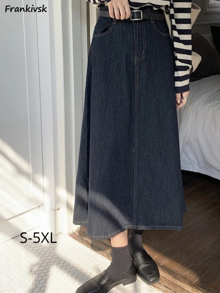 Denim Skirts Women Mid-calf Do Old Autumn All-match High Street Basic Japanese Style Waist Comfortable Solid Loose Fit Chic
Denim Skirts Women Mid-calf Do Old Autumn All-match High Street Basic Japanese Style Waist Comfortable Solid Loose Fit Chic