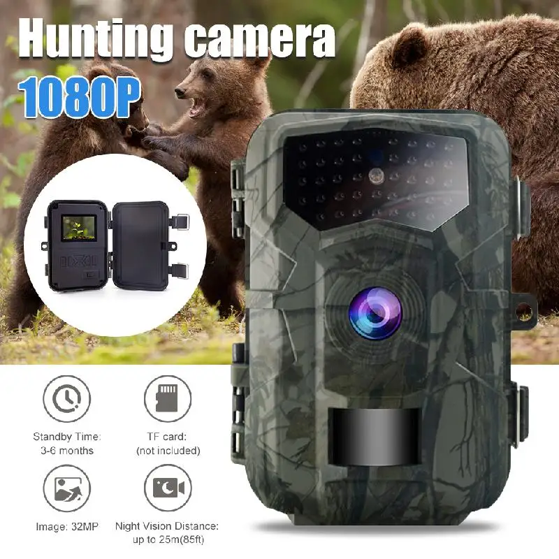 Outdoor Trail Camera 4K HD 32MP 1080P Infrared Night Vision Motion Activated Hunt Trap IP66 Waterproof Wildlife Cam 32GB TF Card
Outdoor Trail Camera 4K HD 32MP 1080P Infrared Night Vision Motion Activated Hunt Trap IP66 Waterproof Wildlife Cam 32GB TF Card