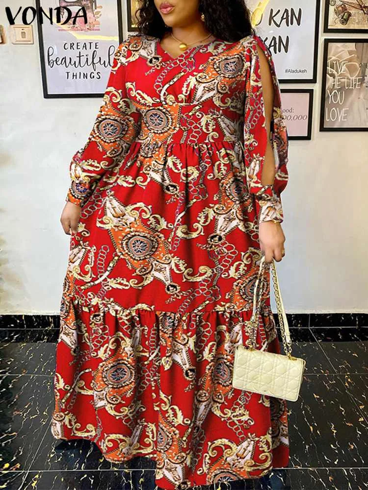 VONDA Bohemian Women Elegant Autumn Sexy Slit Dresses V Neck Holiday Sundress Long Sleeve Long Robe Party Printed Maxi Vestidos
VONDA Bohemian Women Elegant Autumn Sexy Slit Dresses V Neck Holiday Sundress Long Sleeve Long Robe Party Printed Maxi Vestidos