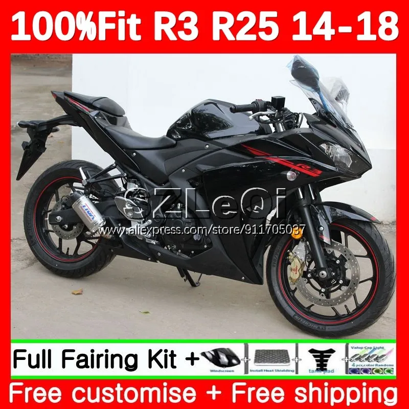 gloss black Injection For YAMAHA YZF R3 R25 R 3 25 YZF-R3 YZFR25 YZFR3 14 15 16 17 YZF-R25 2014 2015 2016 2017 Fairing 137LQ.190
gloss black Injection For YAMAHA YZF R3 R25 R 3 25 YZF-R3 YZFR25 YZFR3 14 15 16 17 YZF-R25 2014 2015 2016 2017 Fairing 137LQ.190
