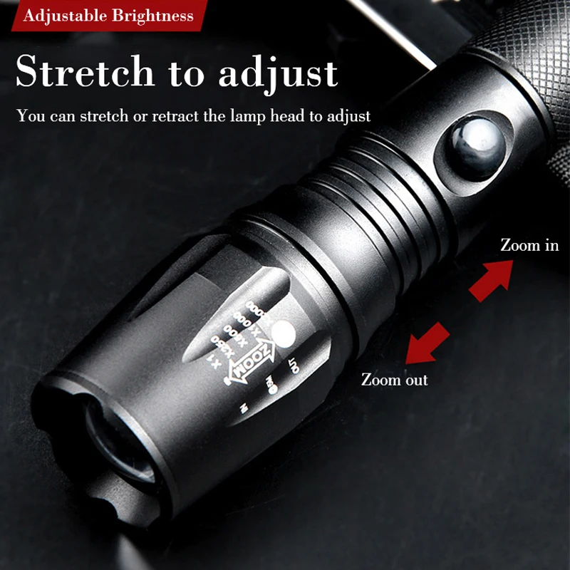 Outdoor Most Powerful Flashlight 5 Switch Mode Rechargeable Waterproof Zoomable Bicycle Light Use 18650 Battery Camping
Outdoor Most Powerful Flashlight 5 Switch Mode Rechargeable Waterproof Zoomable Bicycle Light Use 18650 Battery Camping