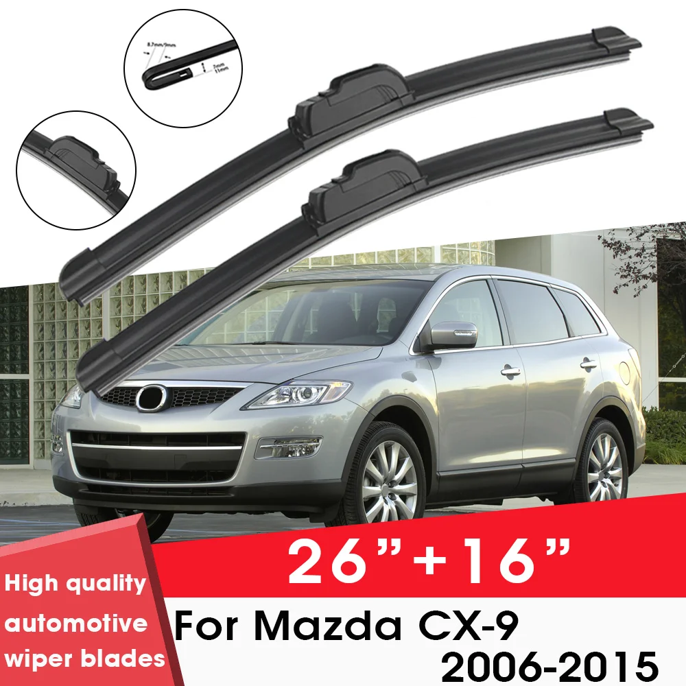 

Car Wiper Blade Blades For Mazda CX-9 2006-2015 26"+16" Windshield Windscreen Clean Rubber Silicon Cars Wipers Accessories