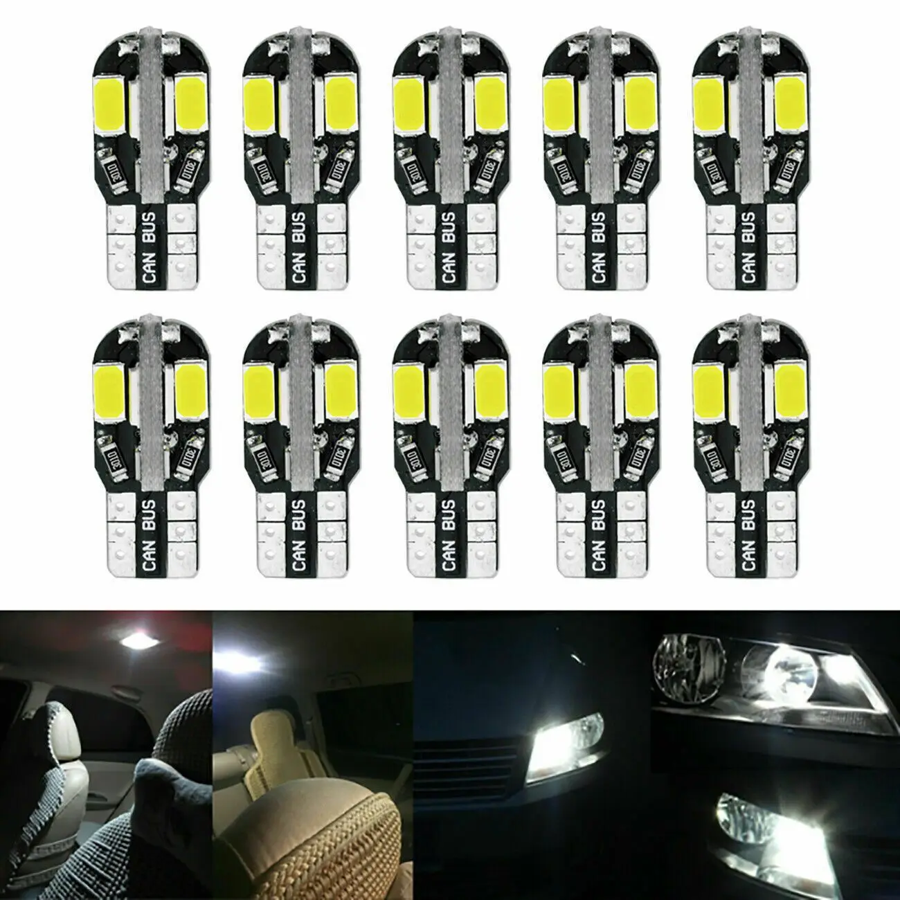 10pcs Hot Car Lights 6000K Car Light Bulb White Dome T10 194 168 W5W Canbus LED Light Bulbs Side Marker
10pcs Hot Car Lights 6000K Car Light Bulb White Dome T10 194 168 W5W Canbus LED Light Bulbs Side Marker