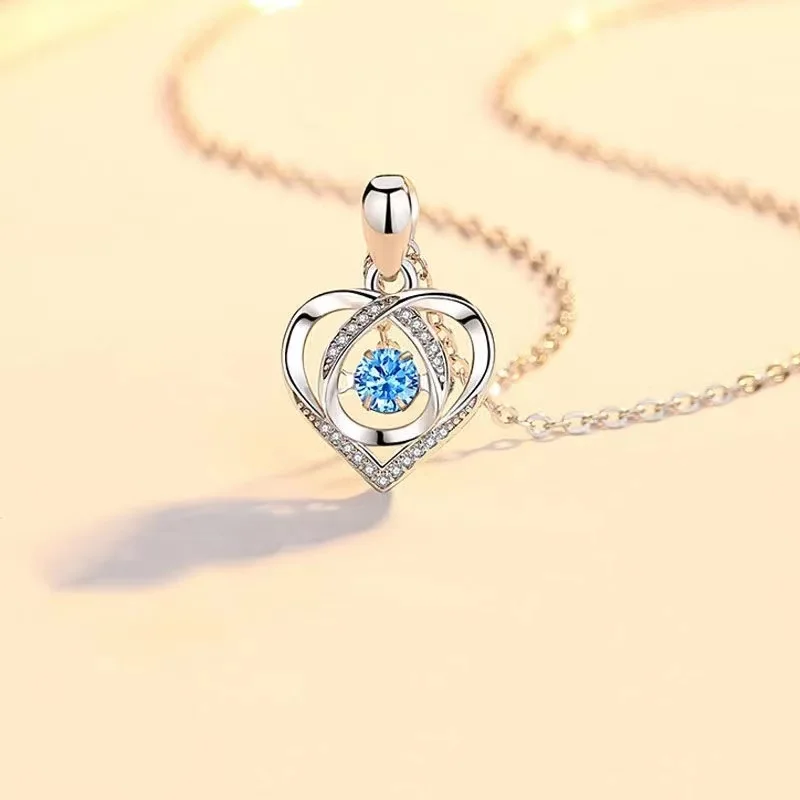 925 Sterling Silver Ladies Blue Diamond Beating Love Necklace, High Quality Brand European and American Hot Selling Small Jewelry 100%
925 Sterling Silver Ladies Blue Diamond Beating Love Necklace, High Quality Brand European and American Hot Selling Small Jewelry 100%