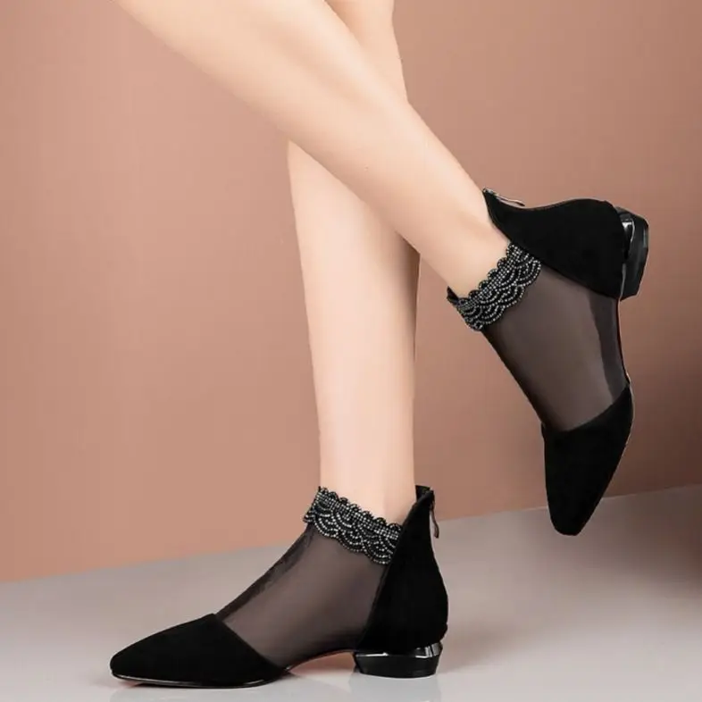 New Summer Sandals Pointed High Heels Women Shoes Black Lace Ankle Flower Low Heel Zipper Flowers Casual Sandals Platform Heels
New Summer Sandals Pointed High Heels Women Shoes Black Lace Ankle Flower Low Heel Zipper Flowers Casual Sandals Platform Heels