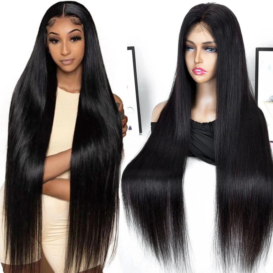 

Straight 4x4 Closure Wig Brazilian 28" Lace Closure Human Hair Wigs For Women Pre Plucked Remy Lace Wig Natural Color Very Soft