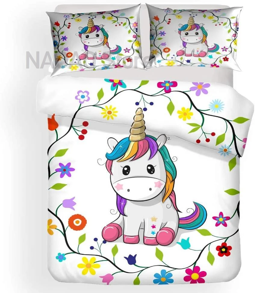3D Cartoon Unicorn Bedding Set Girl Boy Kids Luxury Quilt Duvet Cover Set Twin Full Queen King Bed Cover Set Bedclothes
3D Cartoon Unicorn Bedding Set Girl Boy Kids Luxury Quilt Duvet Cover Set Twin Full Queen King Bed Cover Set Bedclothes