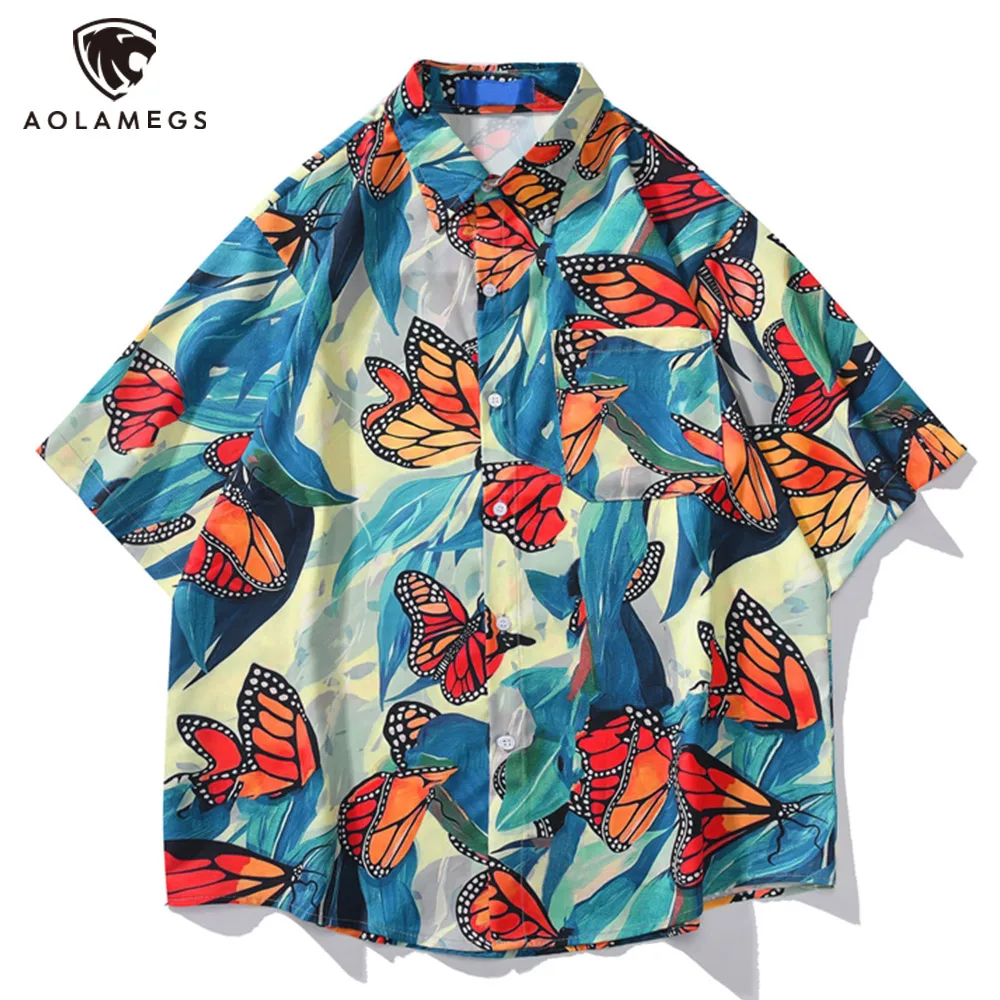Aolamegs Streetwear Men Oversized Shirts Butterflies Color Shirts Fashion High Street Top Summer Casual Beach Daily Short Sleeve
Aolamegs Streetwear Men Oversized Shirts Butterflies Color Shirts Fashion High Street Top Summer Casual Beach Daily Short Sleeve