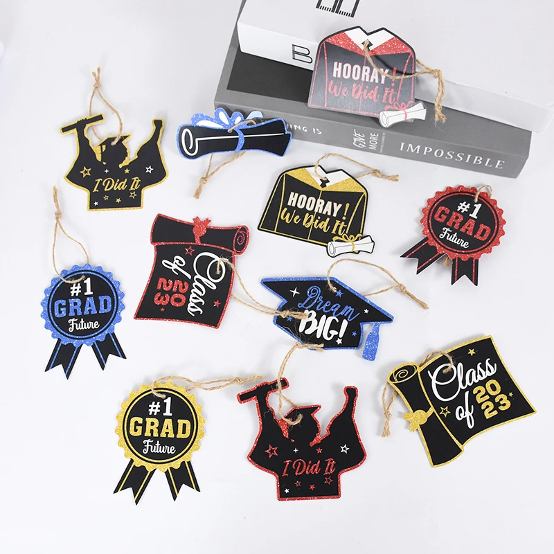 8/16pcs Graduation Season Bachelor's Cap And Gown Paper Ornaments Hanging Pendant Congratulate Graduation Party Decor Supplies
8/16pcs Graduation Season Bachelor's Cap And Gown Paper Ornaments Hanging Pendant Congratulate Graduation Party Decor Supplies