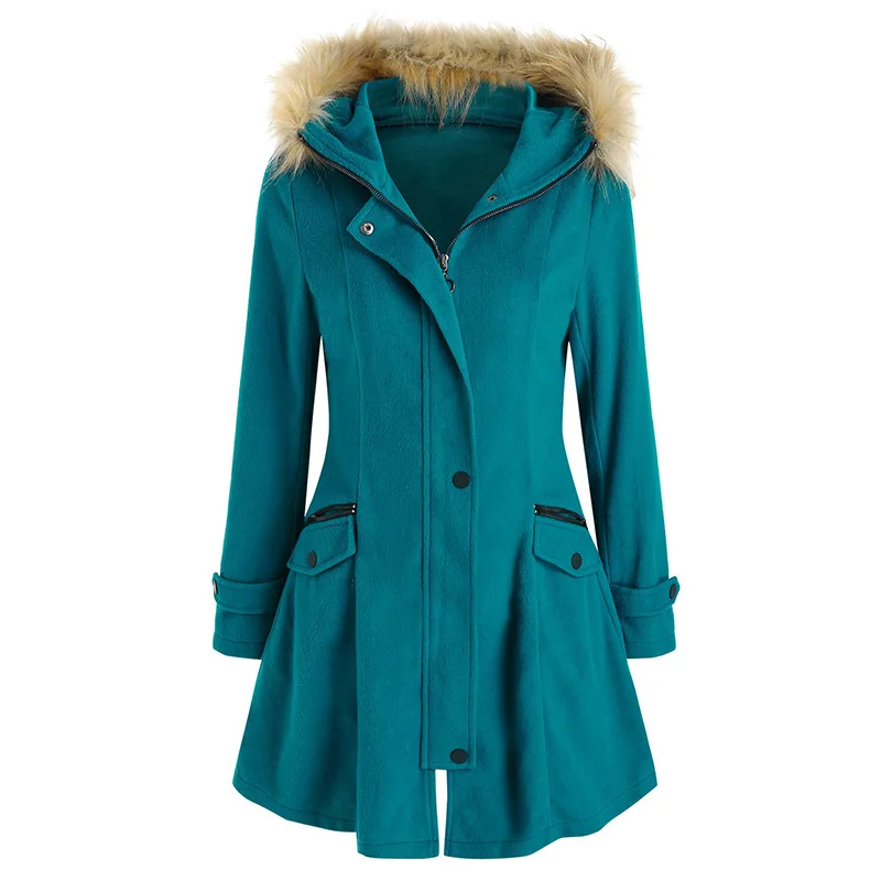 Fashion Faux Fur Insert Hooded Wool Blend Coat Woollen Wide-waisted Zipper Coat For Women Fall Winter
Fashion Faux Fur Insert Hooded Wool Blend Coat Woollen Wide-waisted Zipper Coat For Women Fall Winter