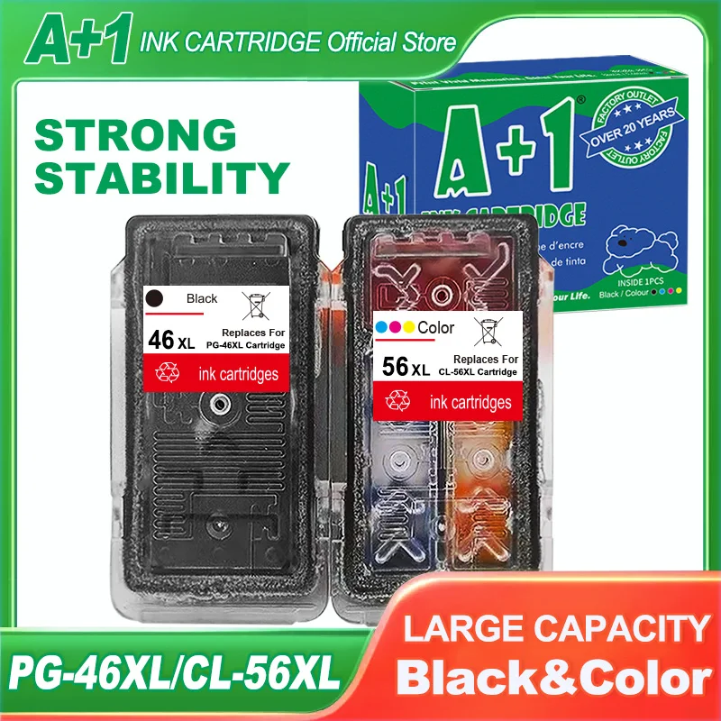 Remanufactured Ink Cartridge PG46 Black CL56 Color for E204 E304 E404 EE464 E484 E474 E414 E3140 E4240
Remanufactured Ink Cartridge PG46 Black CL56 Color for E204 E304 E404 EE464 E484 E474 E414 E3140 E4240